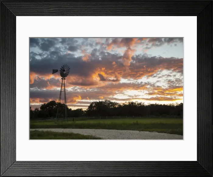 Framed Print : Clouds and windmill at sunset Framed Print : Clouds and windmill at sunset