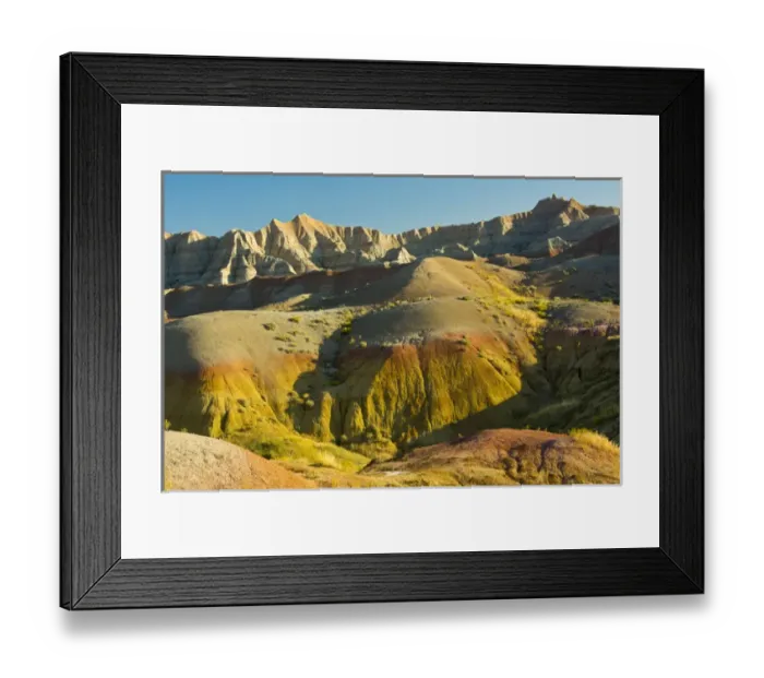 Framed Print : Colorful hills, Badlands Loop Trail, Badlanads National Park, South Dakota, USA Framed Print : Colorful hills, Badlands Loop Trail, Badlanads National Park, South Dakota, USA
