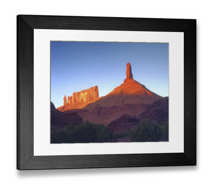 Framed Print : USA, Utah, Sandstone formations at sunset