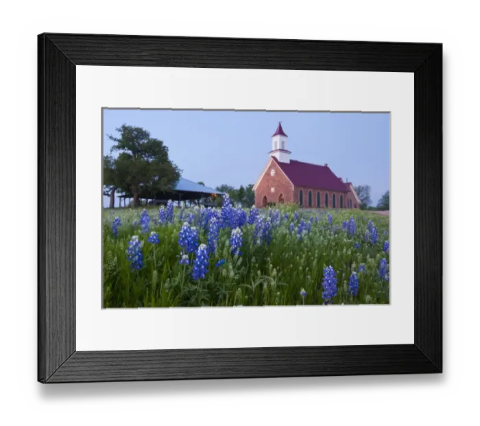 Framed Print : Art Methodist Church and bluebonnets near Mason, Texas Framed Print : Art Methodist Church and bluebonnets near Mason, Texas