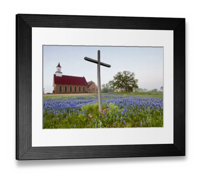 Framed Print : Art Methodist Church and bluebonnets near Mason, Texas Framed Print : Art Methodist Church and bluebonnets near Mason, Texas