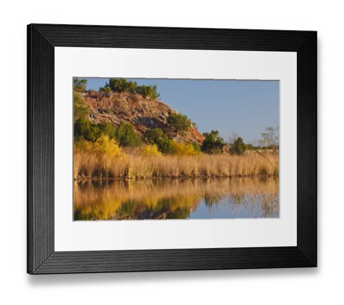 Framed Print : Copper Breaks State Park in autumn at Quanah, Texas
