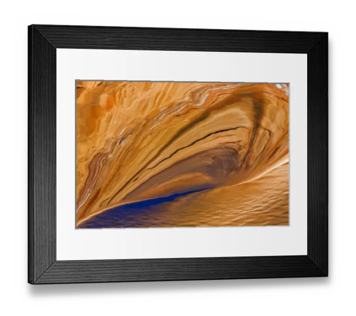 Framed Print : USA, Utah, Glen Canyon National Recreation Area. Abstract of cliff reflection in Lake Powell