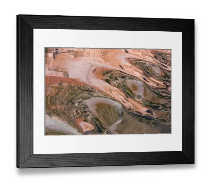 Framed Print : USA, Utah, Glen Canyon National Recreation Area. Abstract of cliff reflection in Lake Powell