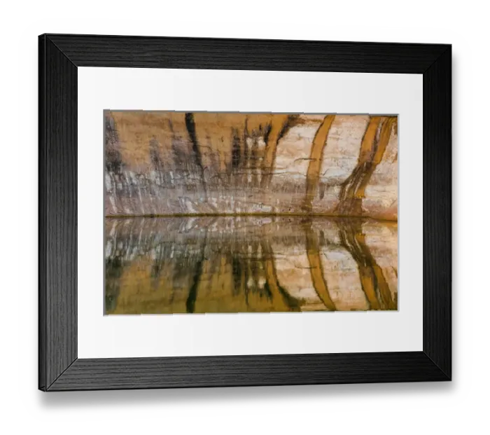 Framed Print : USA, Utah, Glen Canyon National Recreation Area. Abstract reflection of stained sandstone wall Framed Print : USA, Utah, Glen Canyon National Recreation Area. Abstract reflection of stained sandstone wall