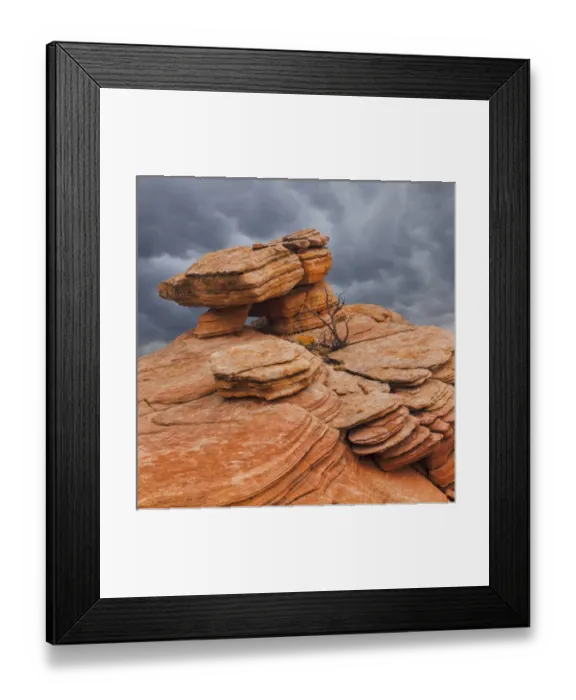 Framed Print : USA, Utah, Dixie National Forest. Sandstone formation in Yant Flats