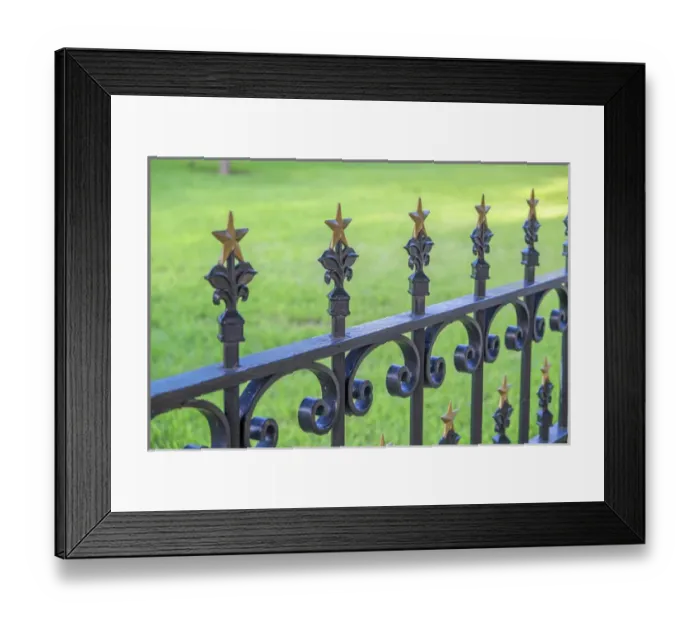 Framed Print : Wrought iron fence, State Capitol building, Austin, Texas, USA Framed Print : Wrought iron fence, State Capitol building, Austin, Texas, USA