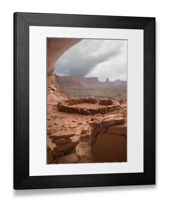 Framed Print : USA, Utah, Canyonlands National Park. View of Anasazi ruin with thundercloud in background Framed Print : USA, Utah, Canyonlands National Park. View of Anasazi ruin with thundercloud in background