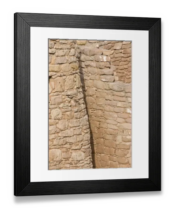 Framed Print : USA, Utah, Little Ruin Canyon. Hovenweeps Twin Towers built by Anasazi people