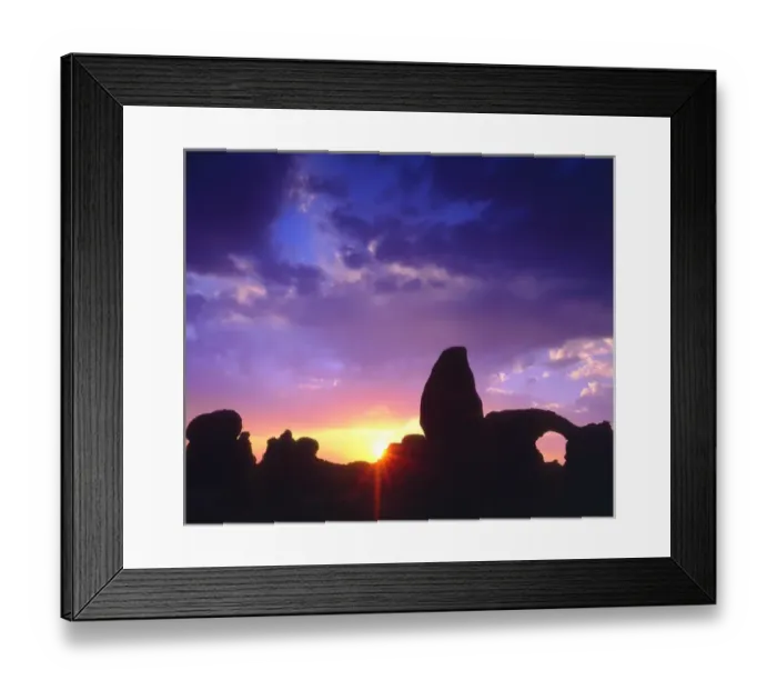 Framed Print : USA; Utah. ; Arches National Park; Arches at sunset Framed Print : USA; Utah. ; Arches National Park; Arches at sunset