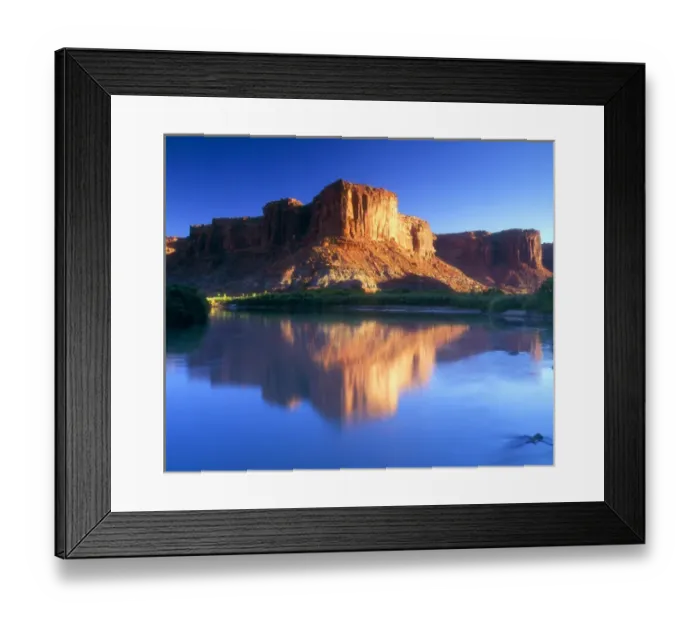 Framed Print : USA; Utah; A mesa reflecting in the Colorado River in Canyonlands National Park