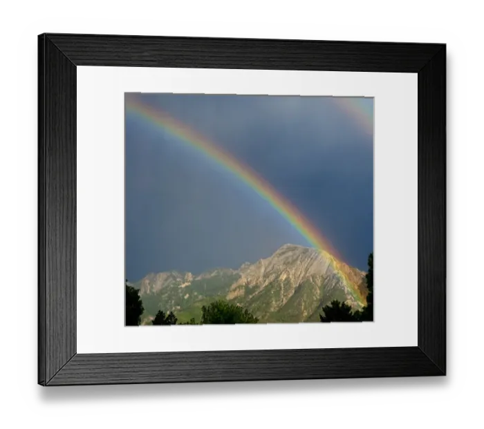Framed Print : Double Rainbow over Mount Olympus, Mount Olympus Wilderness Area, Wasatch Mountains