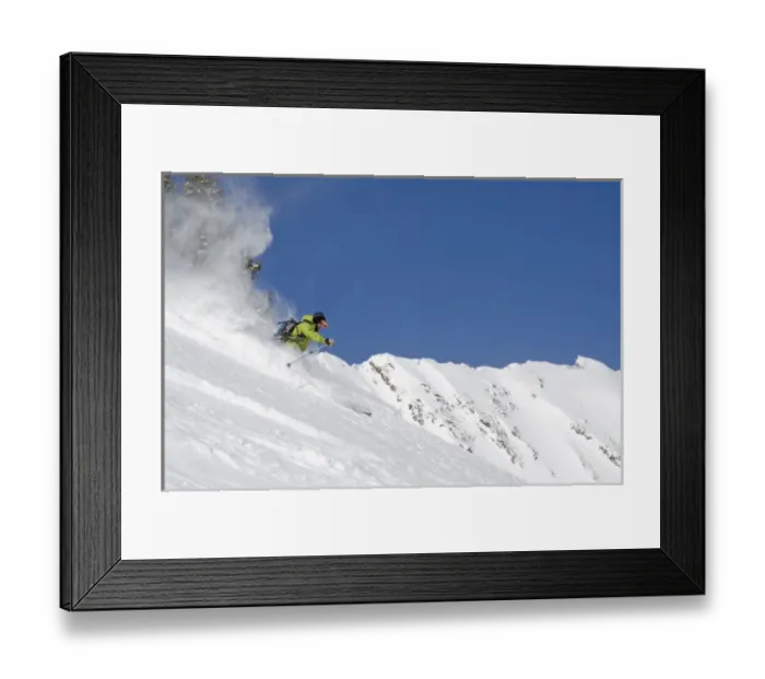 Framed Print : Skiing fresh powder on Little Superior, Big Cottonwood Canyon, Uinta Wasatch cache