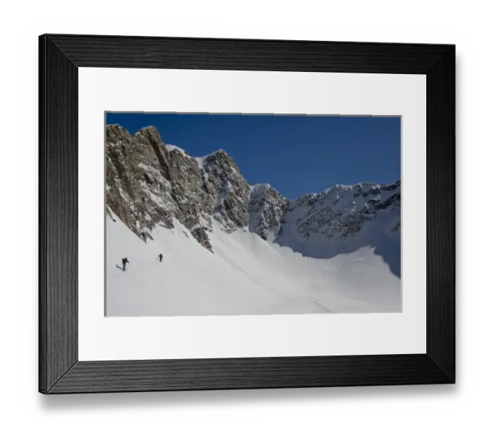 Framed Print : skiers traversing in Mill B South Fork, Twin Peaks Wilderness, Big Cottonwood Canyon Framed Print : skiers traversing in Mill B South Fork, Twin Peaks Wilderness, Big Cottonwood Canyon