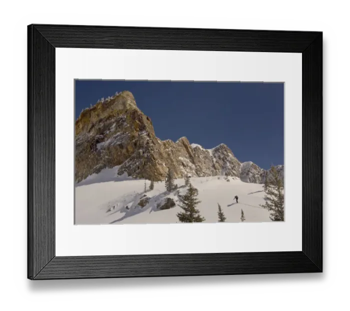 Framed Print : skiers ascending in Mill B South Fork, Twin Peaks Wilderness, Big Cottonwood Canyon Framed Print : skiers ascending in Mill B South Fork, Twin Peaks Wilderness, Big Cottonwood Canyon