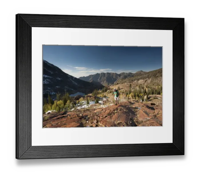 Framed Print : Hiking above Lake Lillian and Florence, Uintah-Wasatch -Cache National Forest, Lake Blanche Trail