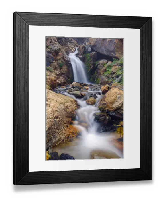Framed Print : Waterfall in Stairs Gulch, Big Cottonwood Canyon, Wasatch Mountains, Twin Peaks Wilderness area