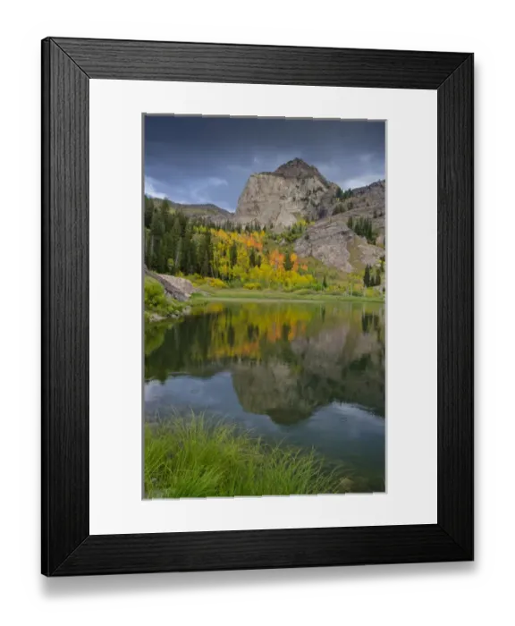 Framed Print : Sundial Peak reflected in Lake Lillian, Lake Blanche Trail, Wasatch Mountains, Uintah-Wasatch Framed Print : Sundial Peak reflected in Lake Lillian, Lake Blanche Trail, Wasatch Mountains, Uintah-Wasatch