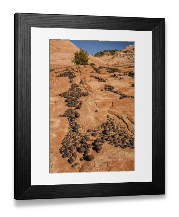 Framed Print : USA, Utah, Grand Staircase Escalante National Monument. Moki marbles on rocky cliff