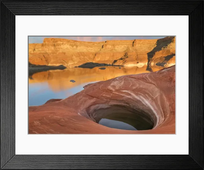 Framed Print : USA, Utah. A weathering pit at Lake Powell Framed Print : USA, Utah. A weathering pit at Lake Powell