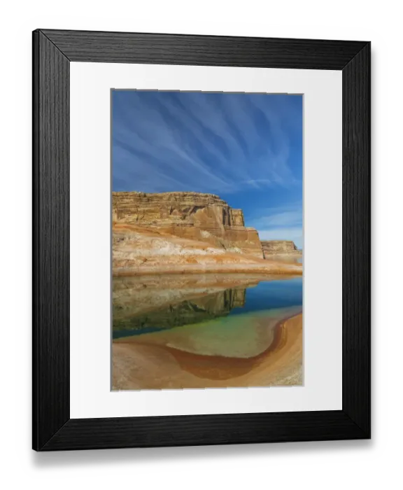 Framed Print : USA, Utah, Glen Canyon National Recreation Area. Reflections in pool of water. Credit as Framed Print : USA, Utah, Glen Canyon National Recreation Area. Reflections in pool of water. Credit as
