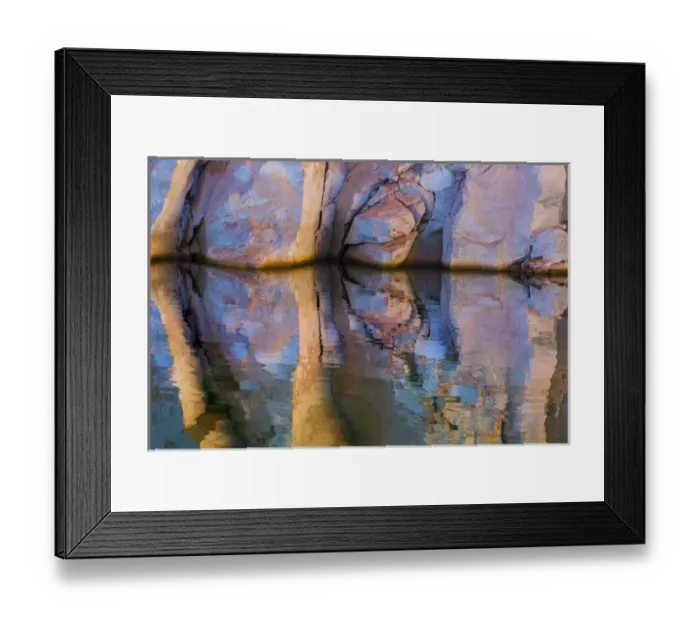 Framed Print : USA, Utah, Glen Canyon National Recreation Area. Abstract reflection of stained sandstone wall Framed Print : USA, Utah, Glen Canyon National Recreation Area. Abstract reflection of stained sandstone wall