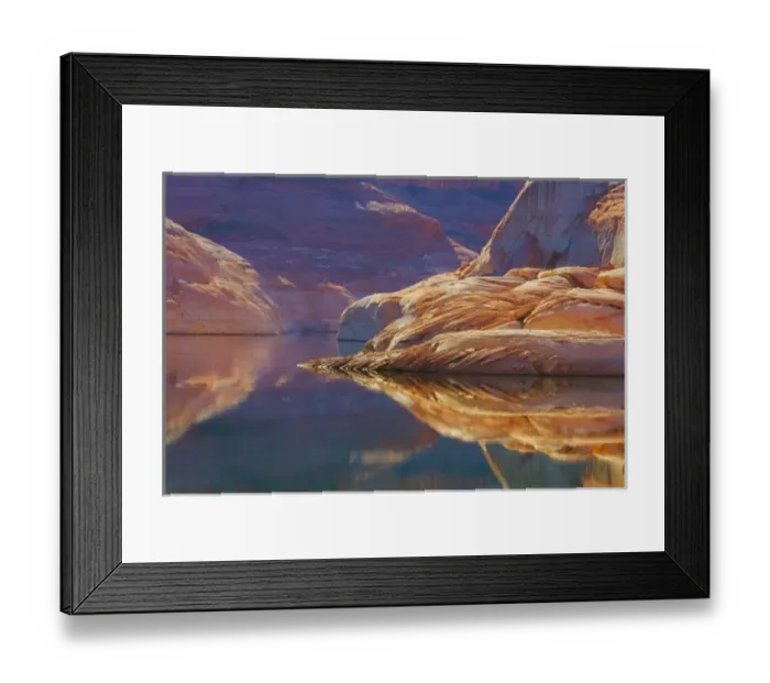 Framed Print : USA, Utah, Glen Canyon National Recreation Area. Abstract reflection of stained sandstone wall Framed Print : USA, Utah, Glen Canyon National Recreation Area. Abstract reflection of stained sandstone wall