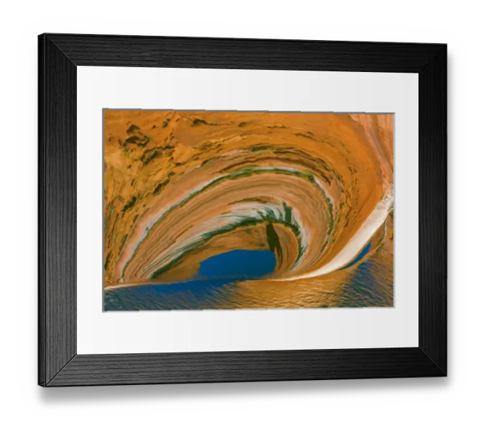 Framed Print : USA, Utah, Glen Canyon National Recreation Area. Abstract of cliff reflection in Lake Powell Framed Print : USA, Utah, Glen Canyon National Recreation Area. Abstract of cliff reflection in Lake Powell