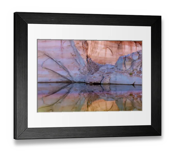 Framed Print : USA, Utah, Glen Canyon National Recreation Area. Abstract reflection of stained sandstone wall Framed Print : USA, Utah, Glen Canyon National Recreation Area. Abstract reflection of stained sandstone wall