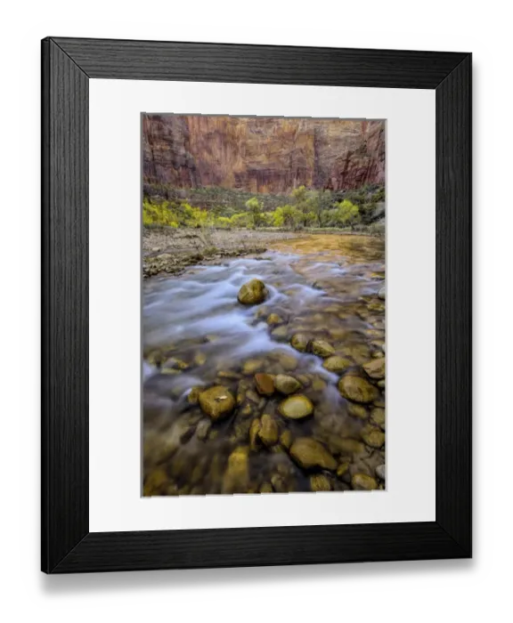 Framed Print : USA, Utah, Zion National Park. Stream in autumn scenic Framed Print : USA, Utah, Zion National Park. Stream in autumn scenic