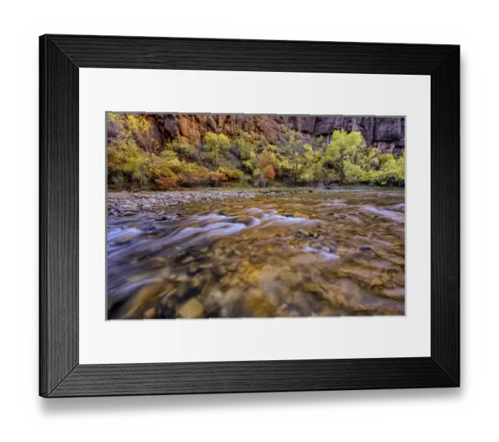 Framed Print : USA, Utah, Zion National Park. Stream in autumn scenic Framed Print : USA, Utah, Zion National Park. Stream in autumn scenic