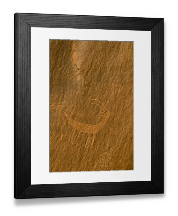 Framed Print : USA, Utah, Monument Valley Navajo Tribal Park. Petroglyphs on stone wall. Credit as