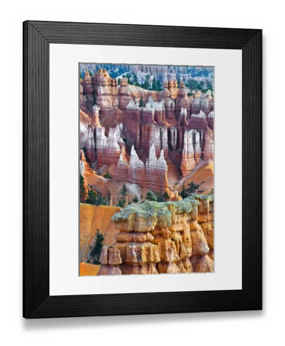 Framed Print : USA, Utah. Hoodoo formations in Bryce Canyon National Park