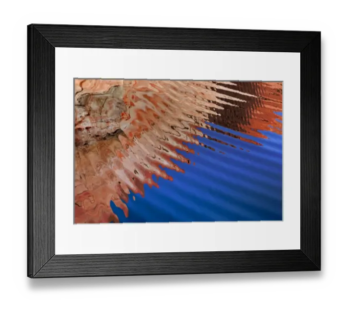 Framed Print : USA, Utah, Glen Canyon National Recreation Area. Abstract of cliff reflection in Lake Powell