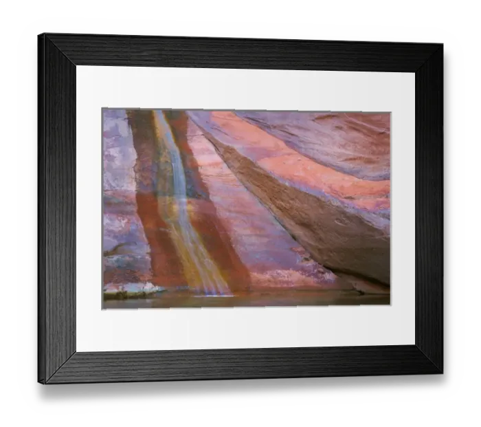 Framed Print : USA, Utah, Glen Canyon National Recreation Area. Waterfall in Bowns Canyon. Credit as