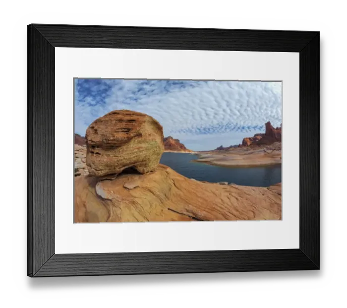 Framed Print : USA, Utah, Glen Canyon National Recreation Area. Landscape of Lake Powell. Credit as