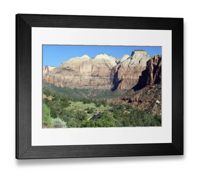 Framed Print : Zion-Mount Carmel Highway, Zion National Park, Utah