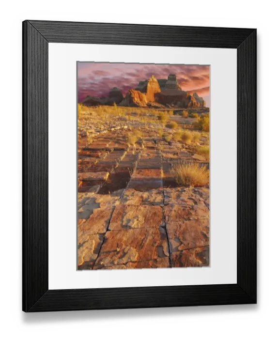Framed Print : USA, Utah, Glen Canyon National Recreation Area. Sunset on sandstone formations. Credit as Framed Print : USA, Utah, Glen Canyon National Recreation Area. Sunset on sandstone formations. Credit as