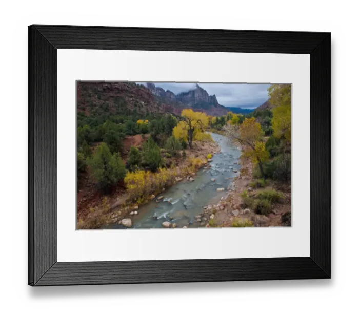 Framed Print : USA, Utah, Zion National Park. Virgin River and cottonwood trees Framed Print : USA, Utah, Zion National Park. Virgin River and cottonwood trees