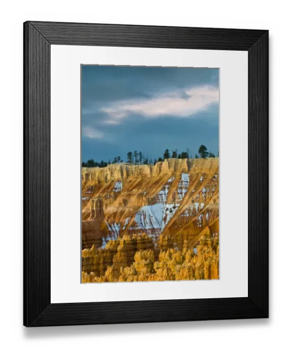 Framed Print : USA, Utah, Bryce Canyon National Park. Autumn snow and hoodoos in canyon Framed Print : USA, Utah, Bryce Canyon National Park. Autumn snow and hoodoos in canyon