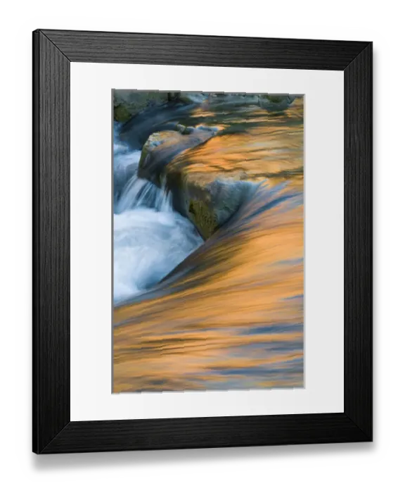 Framed Print : USA, Utah, Zion National Park. Canyon and sky reflections in Virgin River. Credit as