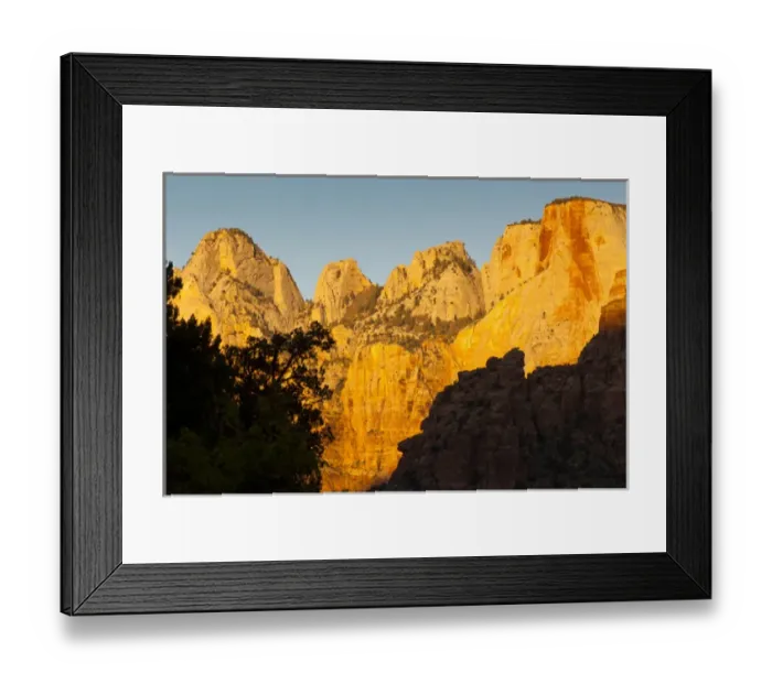 Framed Print : USA, Utah, Zion National Park. Contrast of sunlight and shadow on rock formations Framed Print : USA, Utah, Zion National Park. Contrast of sunlight and shadow on rock formations