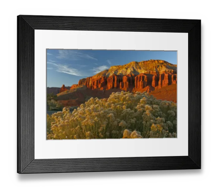 Framed Print : USA, Utah, Capitol Reef National Park. Sunset overview of Panorama Point Credit as Framed Print : USA, Utah, Capitol Reef National Park. Sunset overview of Panorama Point Credit as