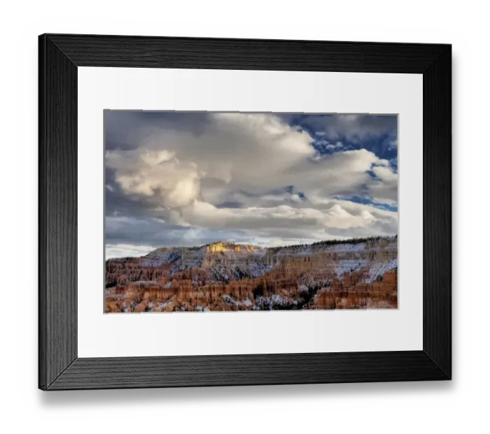 Framed Print : USA, Utah, Bryce Canyon National Park. Early snow on autumn landscape. Credit as Framed Print : USA, Utah, Bryce Canyon National Park. Early snow on autumn landscape. Credit as