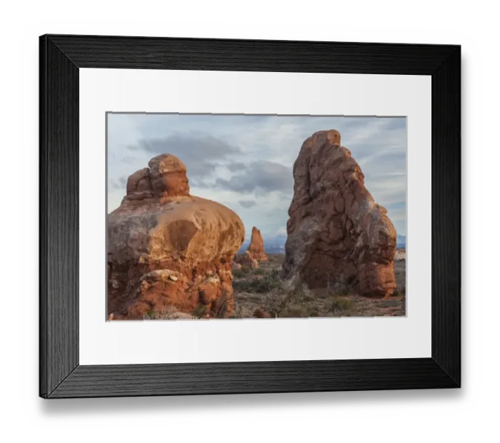 Framed Print : USA, Utah, Arches National Park. Scenic of sandstone boulders