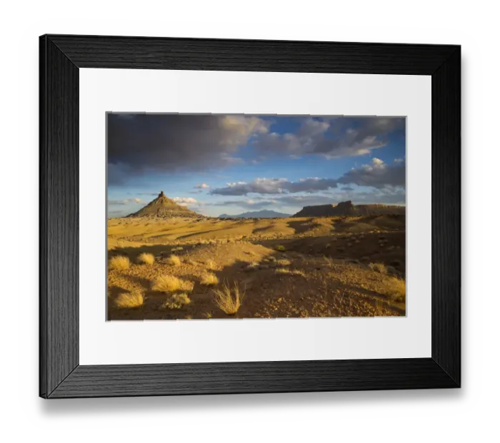 Framed Print : Factory Butte in the Upper Blue Hills near Hanksville, Utah, USA