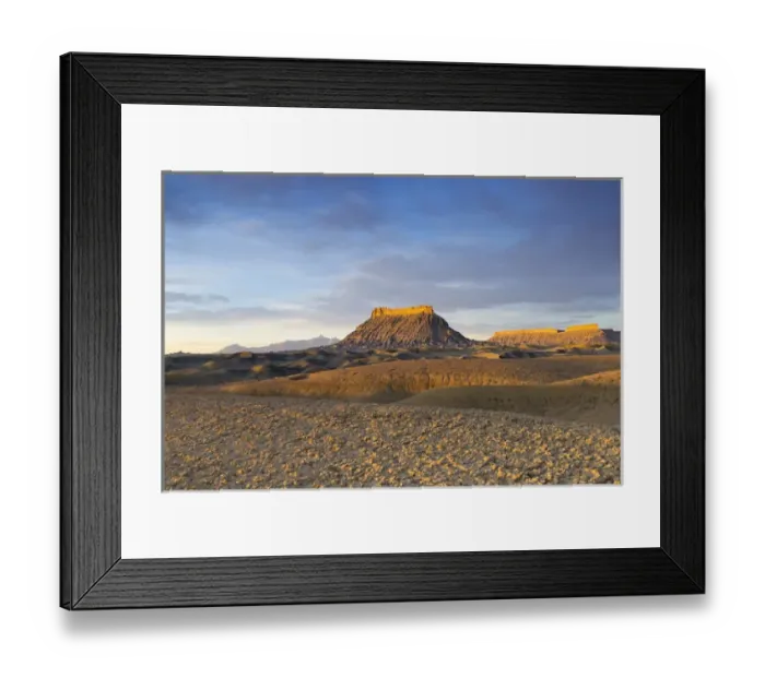 Framed Print : Factory Butte and North Caineville Mesa in the Upper Blue Hills near Hanksville, Utah Framed Print : Factory Butte and North Caineville Mesa in the Upper Blue Hills near Hanksville, Utah