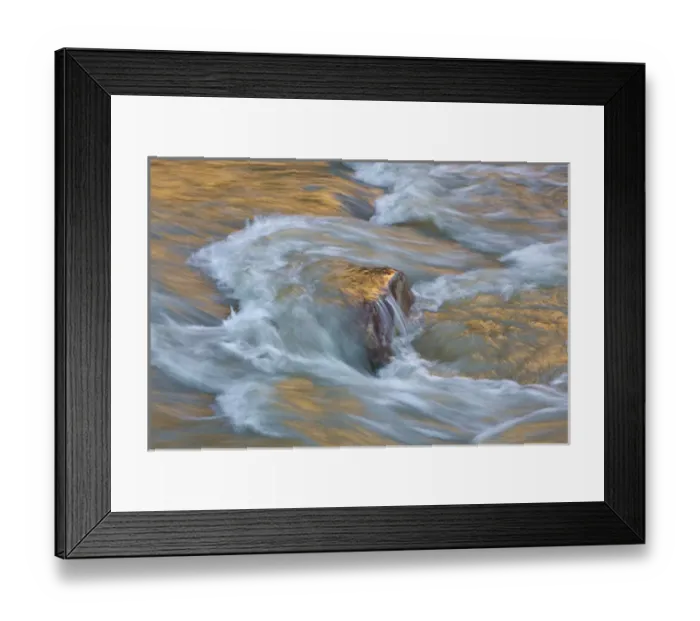 Framed Print : Canyon walls reflect into the current of the Virgin River in Zion National Park Utah, USA