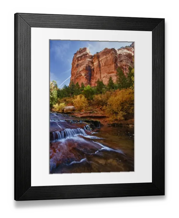 Framed Print : Redrock, Sandstone Walls and Left Fork of North Creek. Zion National Park, Utah Framed Print : Redrock, Sandstone Walls and Left Fork of North Creek. Zion National Park, Utah