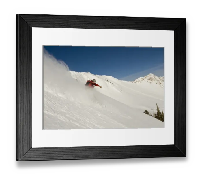Framed Print : Snowboarder enjoys the powder in Cardiff Fork, Big Cottonwood Canyon, Wasatch Mountains, Utah Framed Print : Snowboarder enjoys the powder in Cardiff Fork, Big Cottonwood Canyon, Wasatch Mountains, Utah
